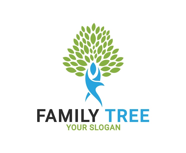 Stamboom logo mensen ecologie boom logo Menselijke boom Logo sjabloon sjabloon