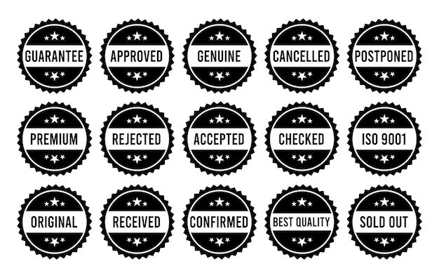 Stamp design set premium quality guaranteed approved sold out postponed confirmed genuine o