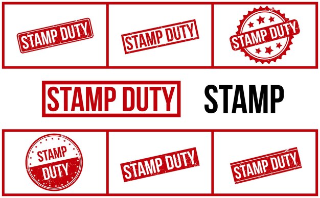 Stamp Duty Rubber Stamp Set Vector