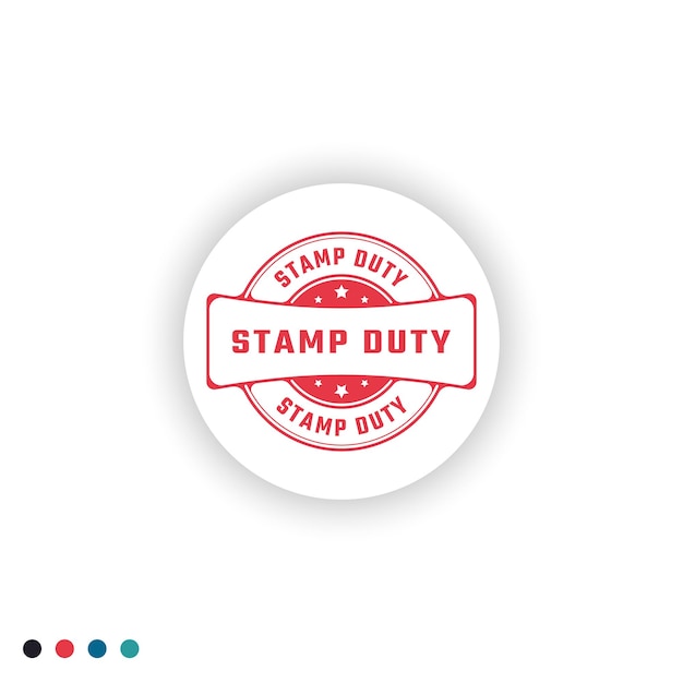 STAMP DUTY Sticker Sign or Stamp Round Label on White Background