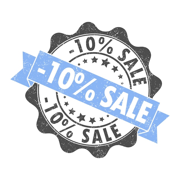 Stamp impression with the inscription 10 percent sale