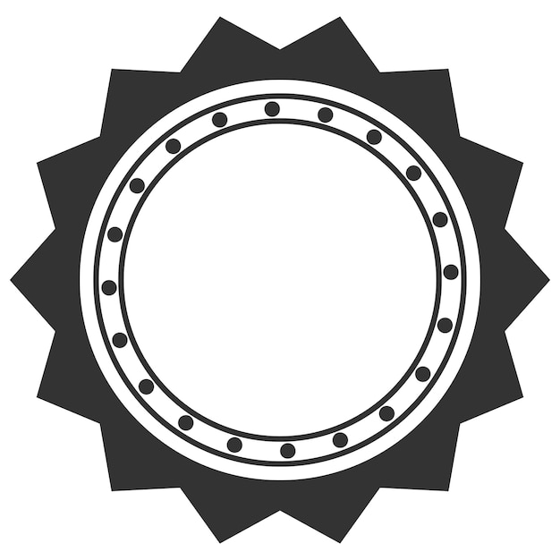 Наклейка на значок медали с пунктирным орнаментом по кругу