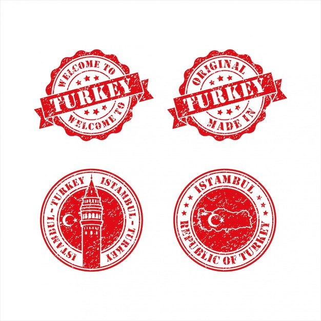 Stamp welcome to istambul turkey collection