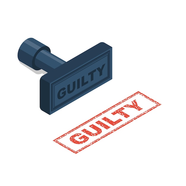 Vector stamping guilty grunge rubber stamp guilty concept print isolated on white background