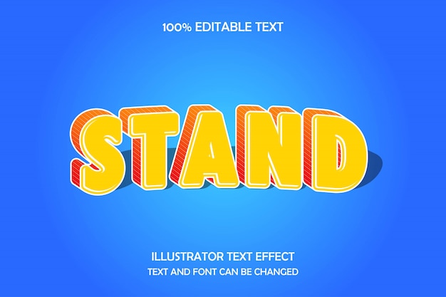 Stand,3d editable text effect modern shadow style