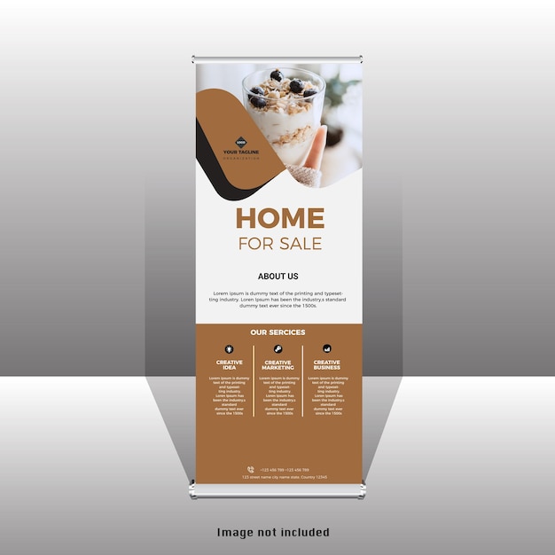 Stand roll up banner modern standee template