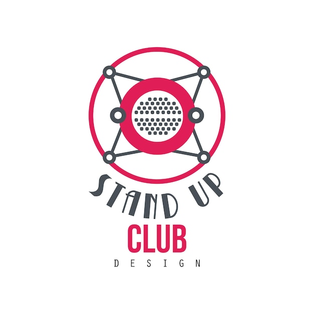 ベクトル スタンド アップ クラブのロゴ デザイン ベクトル イラスト白背景に分離
