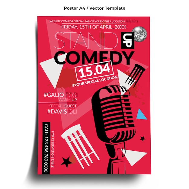 Stand Up Comedy Poster Template