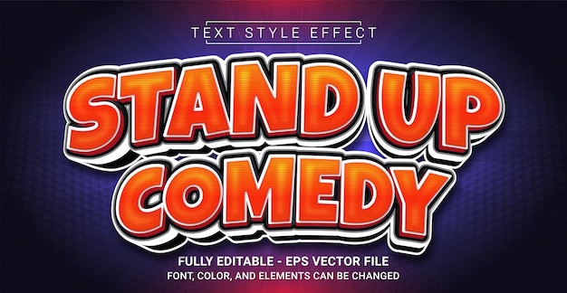 Stand Up Comedy Text Style Effect Редактируемый графический текстовый шаблон