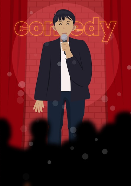 stand up comedy vector illustration