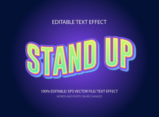 Stand up text effect