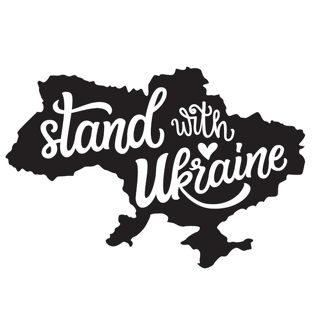 Stand with Ukraine Hand lettering