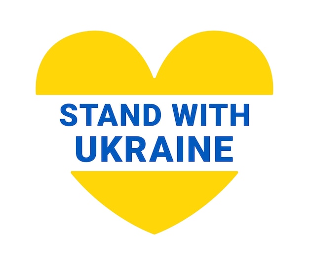 Stand with Ukraine Heart symbol Vector illustration