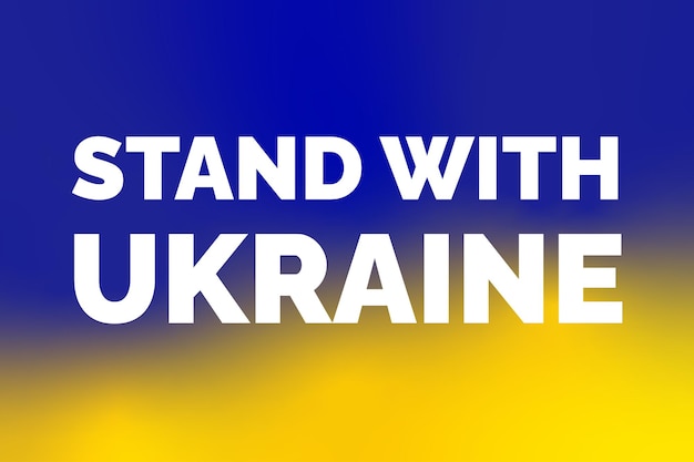 Stand with ukraine national flag gradient banner