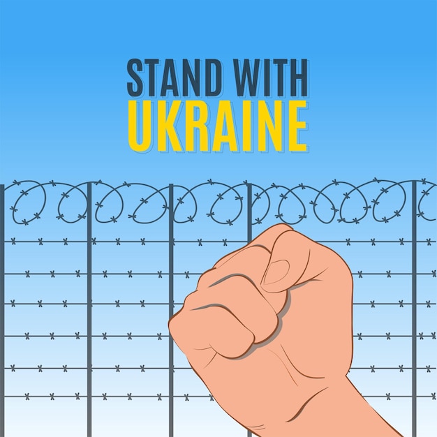 Stand with Ukraine no border illustration