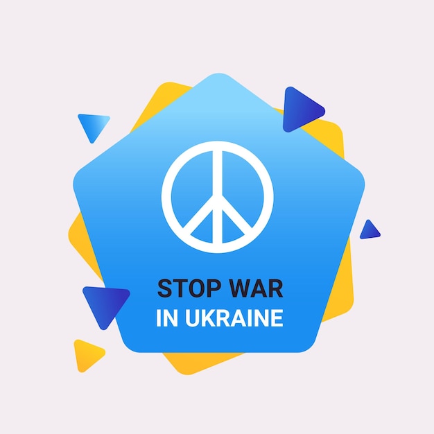 стоять с баннером шаблона Украины молиться за украинский мир спасти Украину от России остановить войну наклейка векторная иллюстрация