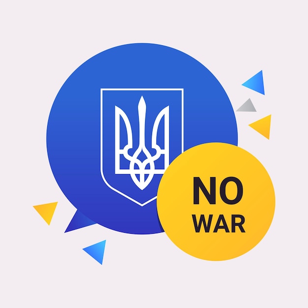 Stand with ukraine template banner pray for ukrainian peace save ukraine from russia stop war sticker vector illustration