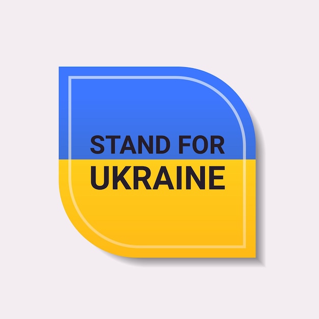 stand with Ukraine template banner pray for Ukrainian peace save Ukraine from russia stop war sticker vector illustration