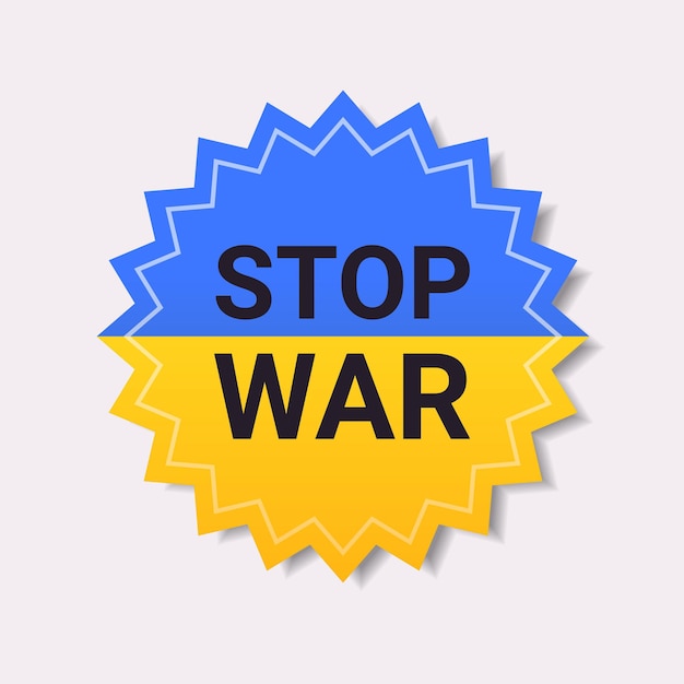 Stand with Ukraine template banner pray for Ukrainian peace save Ukraine from russia stop war sticker