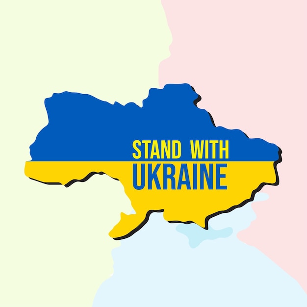 Stand with ukraine ukraine flag praying concept vector illustration pray for ukraine peace