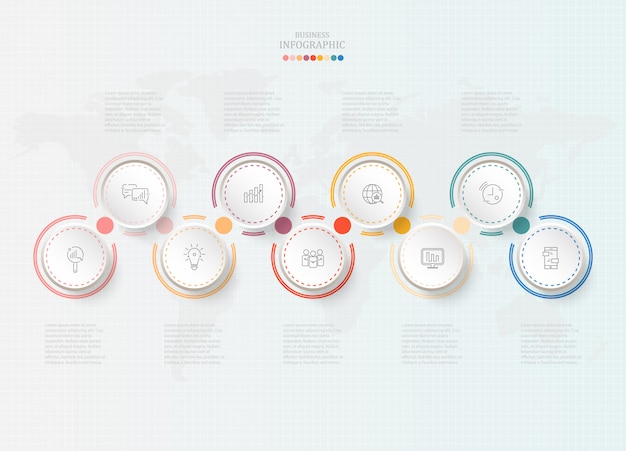 Cerchi standard infografica per il concetto di business.