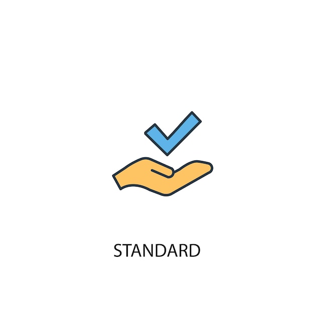 Standard concept 2 colored line icon. simple yellow and blue element illustration. standard concept outline symbol design