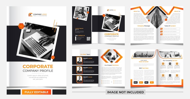 Standard corporate brochure template set design vector