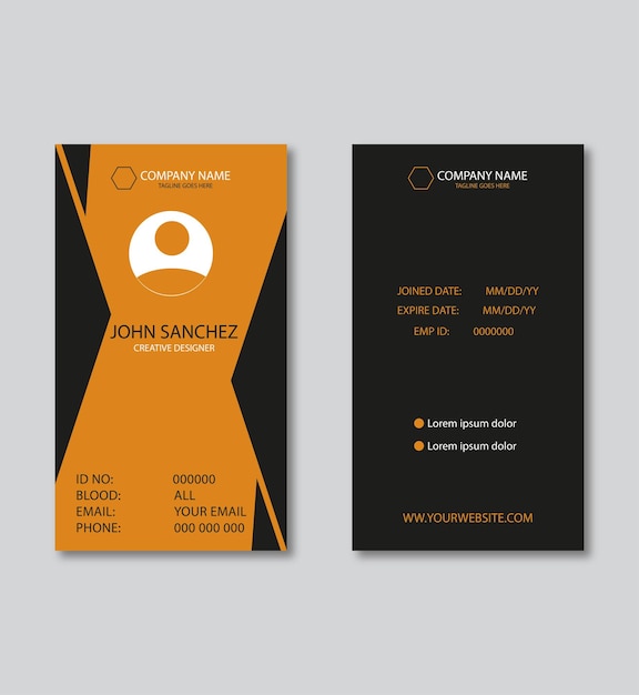 standard design id card