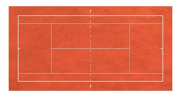 Вектор Стандартный теннисный корт с гравием размер теннисного корта с оранжевым гравием регулируется