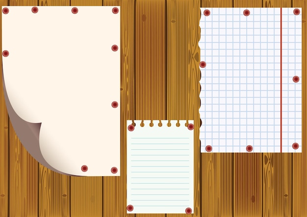 Standard sheets against wooden boards