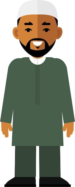 Vector standing arab man in traditional clothes