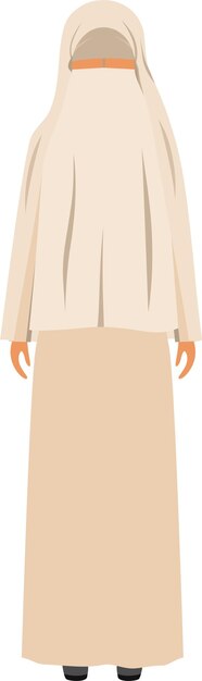 Standing Arab Woman in The Traditional Muslim Arabic Clothing. Vector Illustration