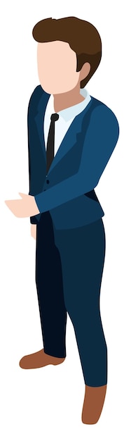 Standing businessman isometric character Confident modern person