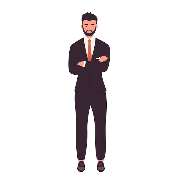 Standing businessman with crossed arms