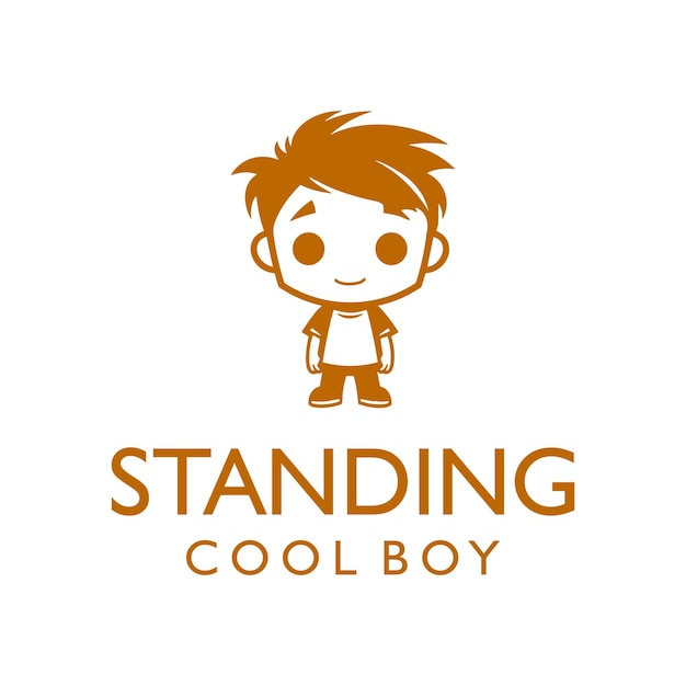 Вектор Векторная иллюстрация логотипа standing cool boy