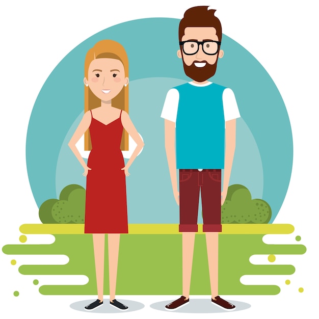 Vector standing couple