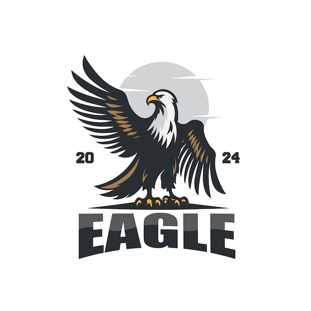 Standing eagle vintage logo vector grafische illustratie