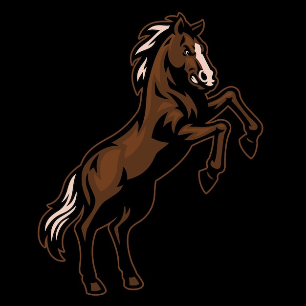 立っている馬のロゴのマスコット馬小屋