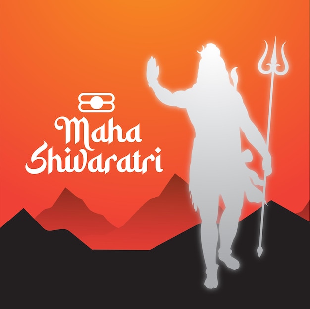 Vector standing lord shiva maha shivaratri festival background