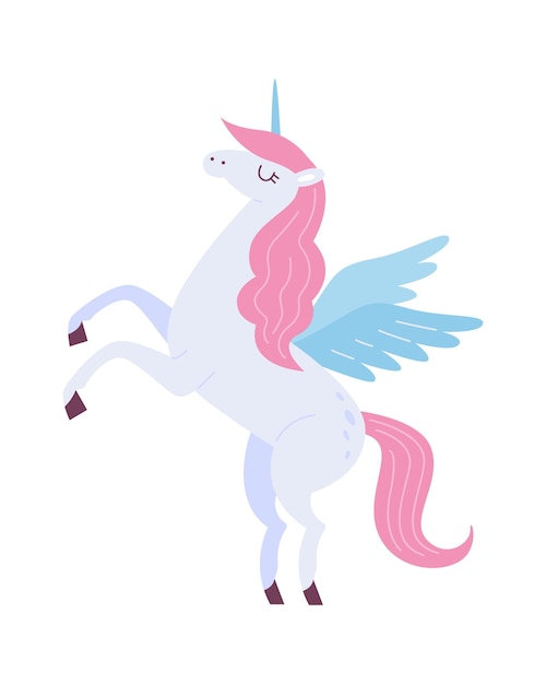 Vector standing magical unicorn