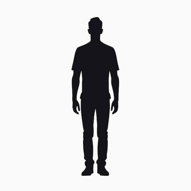 Standing man silhouette classic portrait minimalist silhouette design