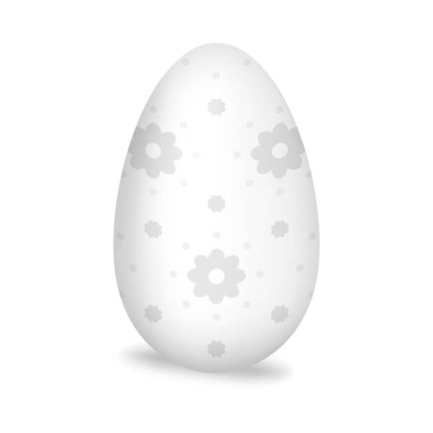 Standing patterned single Easter egg isolated on white background vector template