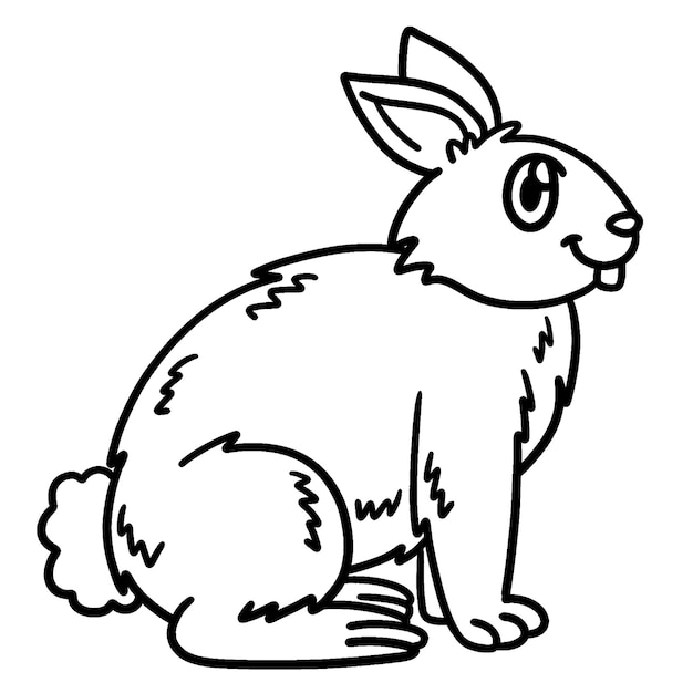 Standing rabbit isolated coloring page for kids