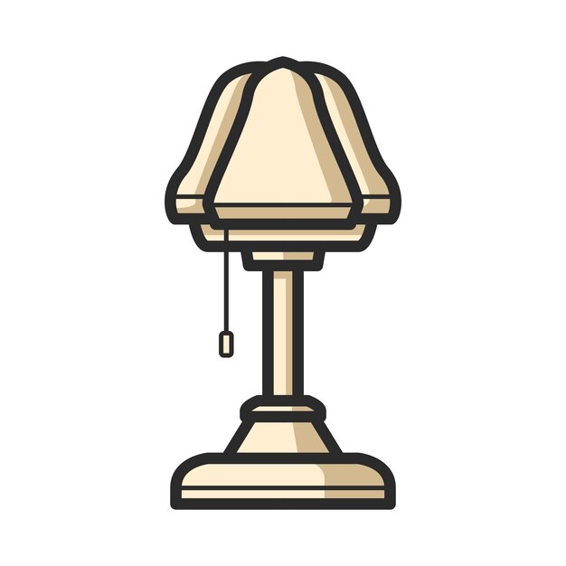 Vector standing table sleeping lamp clipart illustration