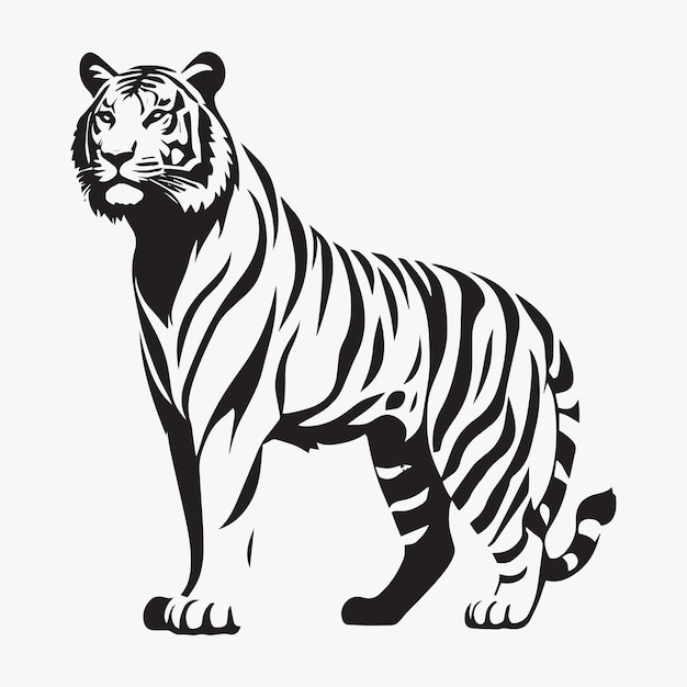 Vector standing tiger icon animal logo