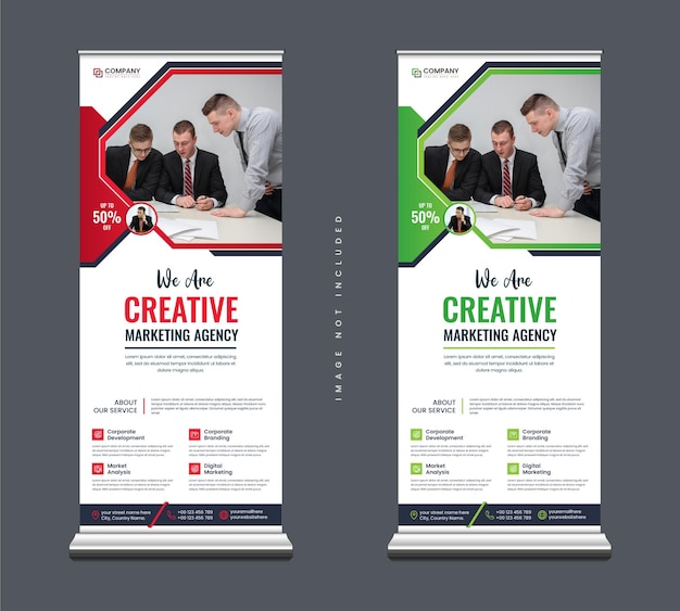 Standing XBanner template and Modern corporate roll up banner template