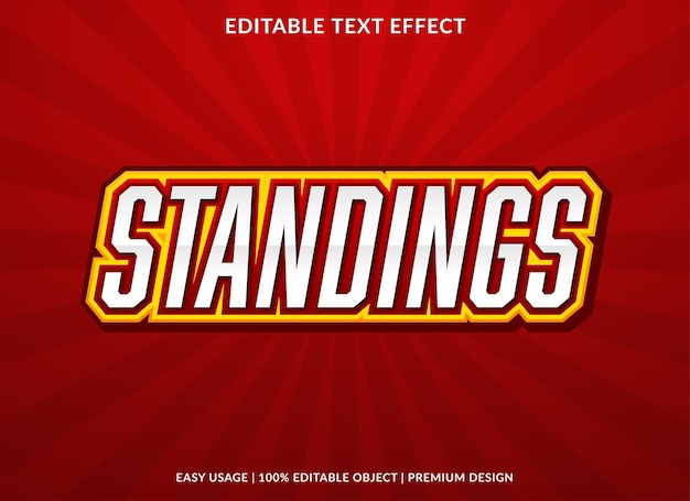 standings editable text effect template use for business logo and brand