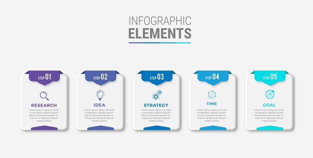 stap grafiek zakelijke infographic ontwerp stroomelementen