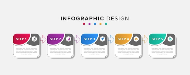 Stap Info grafische elementen Ontwerp Vector