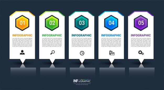 Stap infographic-sjabloon